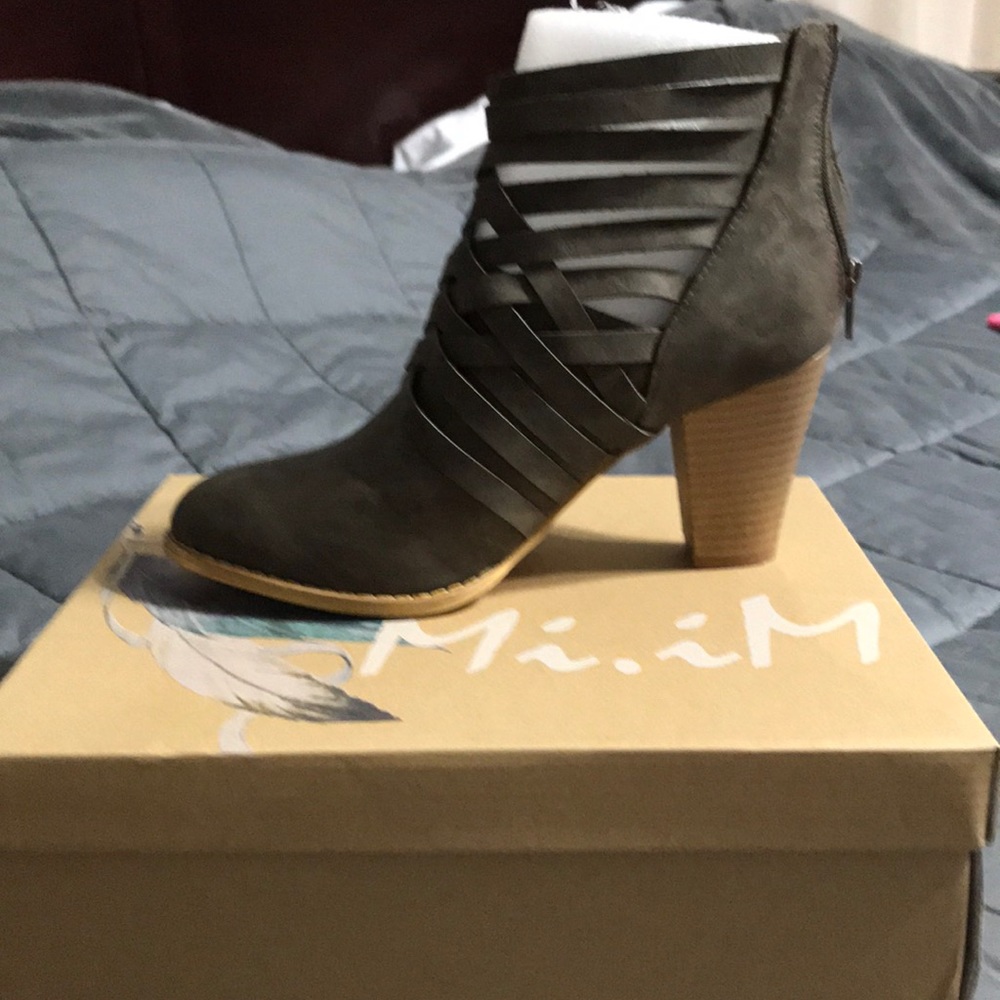 Dark Grey Booties, New
